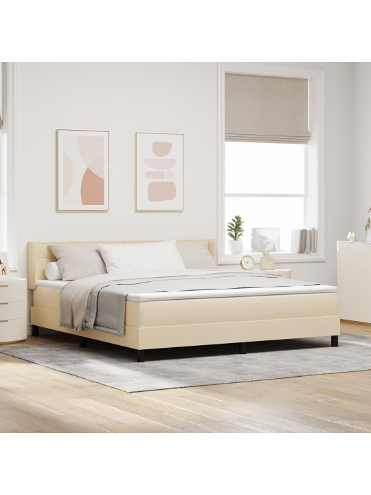 Box spring -sänky patjalla kerma 180x200 cm kangasta