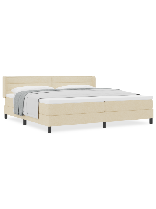 Box spring sänky patjalla kerma 200x200 cm kangas