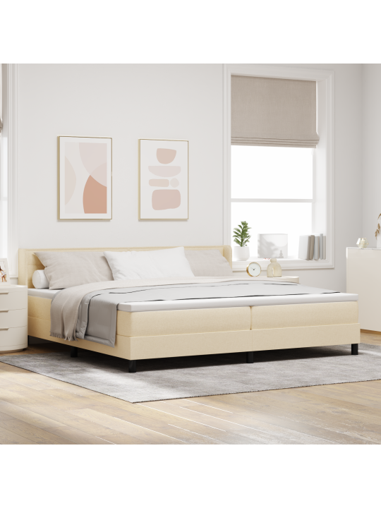 Box spring sänky patjalla kerma 200x200 cm kangas