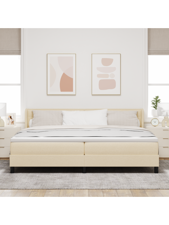 Box spring sänky patjalla kerma 200x200 cm kangas