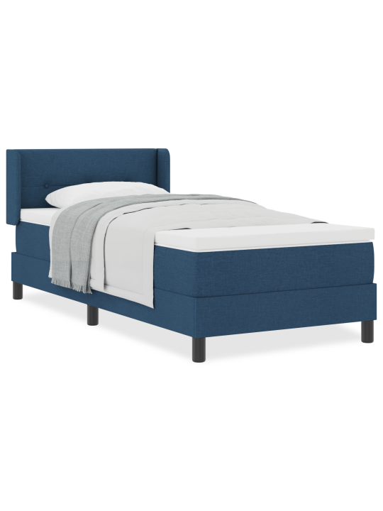 Box spring -sänky ja patja sininen 90x190 cm kangas