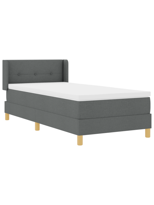 Box spring sänky patjalla tumma harmaa 80x200 cm kangas