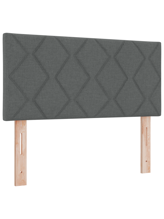 Laatikkosänky patjalla tumma harmaa 100x200 cm