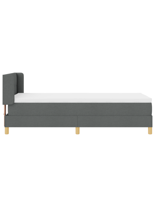 Laatikkosänky patjalla tumma harmaa 100x200 cm