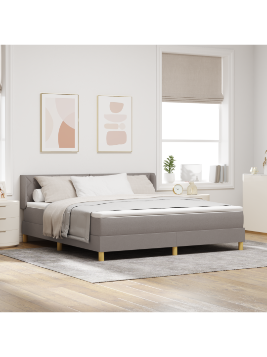 Laatikkosänky patjalla taupe 180x200 cm kangas