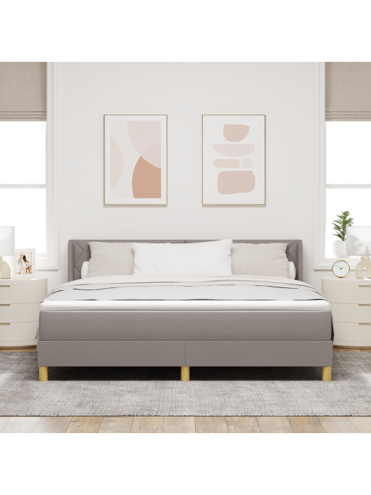 Laatikkosänky patjalla taupe 180x200 cm kangas