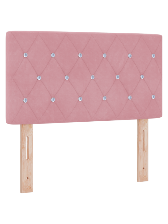 Box spring sänky patjalla vaaleanpunainen 80x200 cm sametti