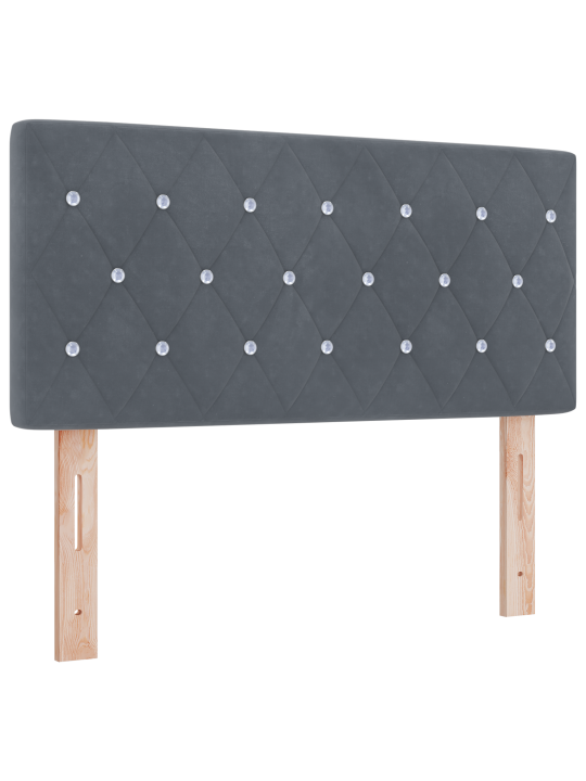 Boxspring sänky patjalla tummanharmaa 90x190 cm sametti