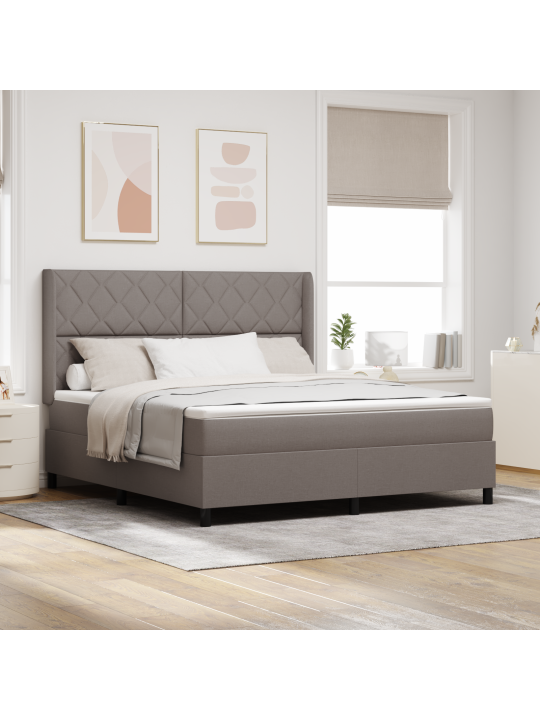 Box spring -sänky patjalla taupe 180x200 cm, kangas