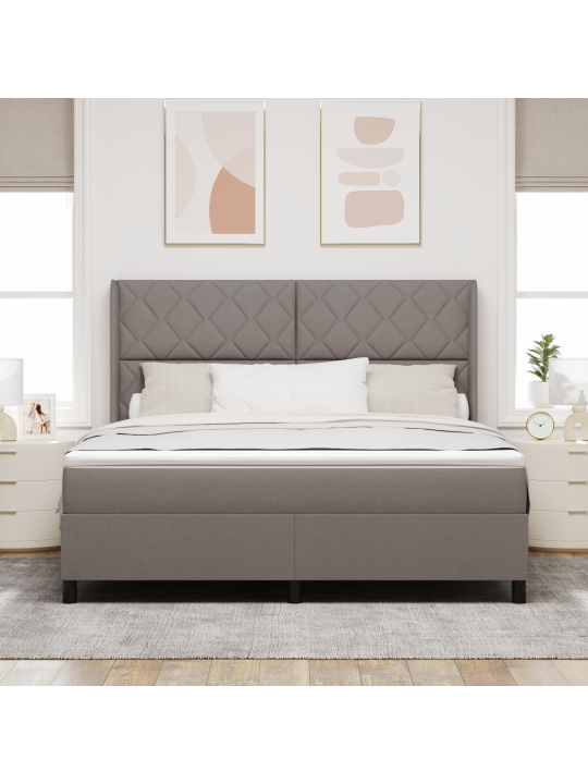 Box spring -sänky patjalla taupe 180x200 cm, kangas