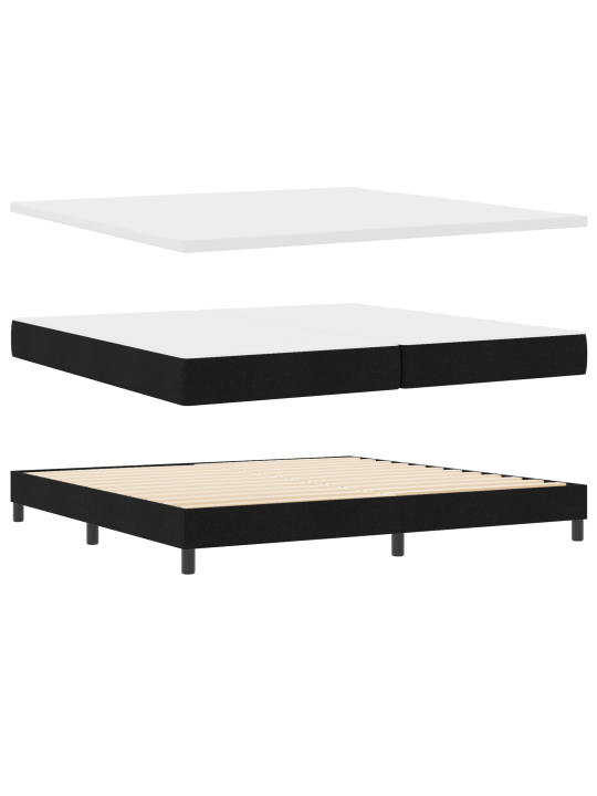 Box spring -sänky patjalla & led musta 200x200 cm kangas