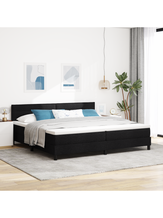 Box spring -sänky patjalla & led musta 200x200 cm kangas