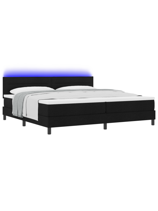 Box spring -sänky patjalla & led musta 200x200 cm kangas