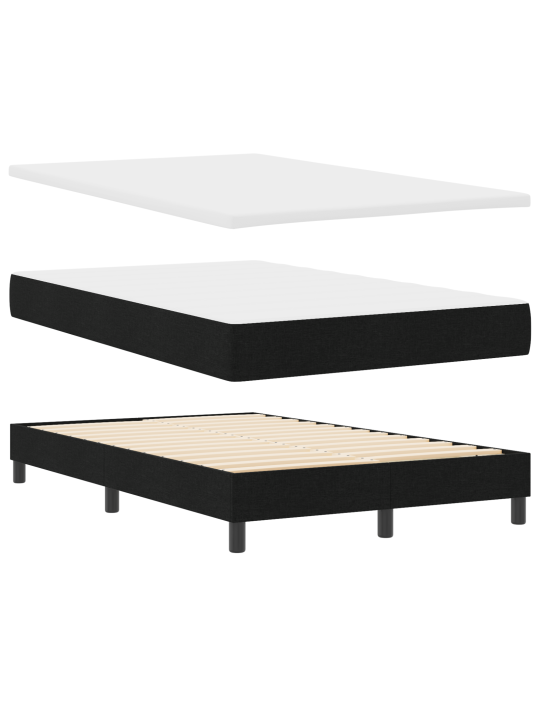 Box spring sänky patjan & led musta 120x190 cm kangas