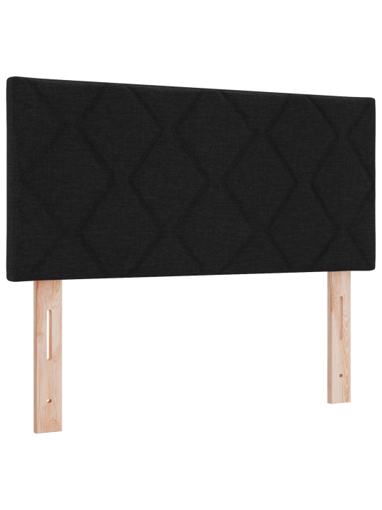 Laatikkosänky patjalla & led musta 90x190 cm kangas