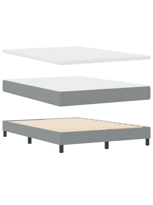 Box spring -vuode patjalla & led vaaleanharmaa 140x200 cm kangas