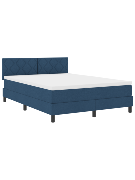 Box spring sänky patjalla & led sininen 160x200 cm kangas