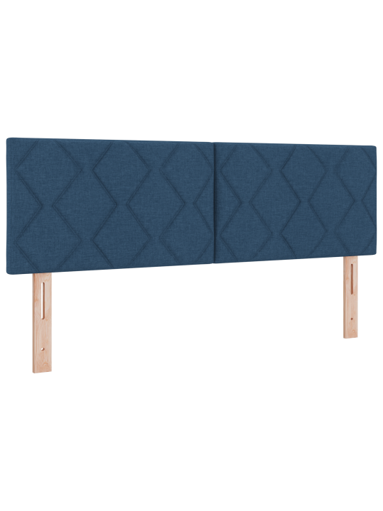 Box spring sänky patjalla & led sininen 160x200 cm kangas