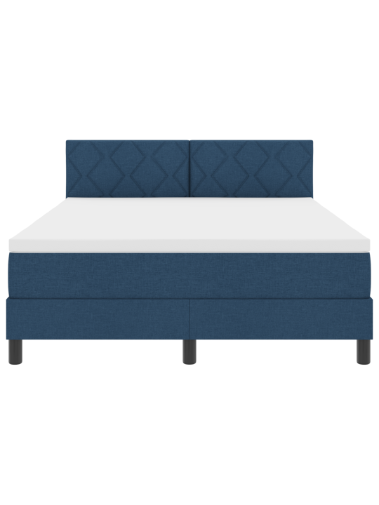 Box spring sänky patjalla & led sininen 160x200 cm kangas