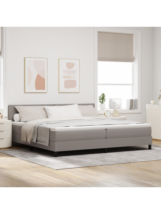 Sänkypatja led-valolla taupe 200x200 cm kangas