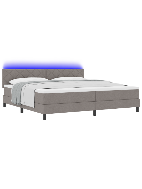 Sänkypatja led-valolla taupe 200x200 cm kangas