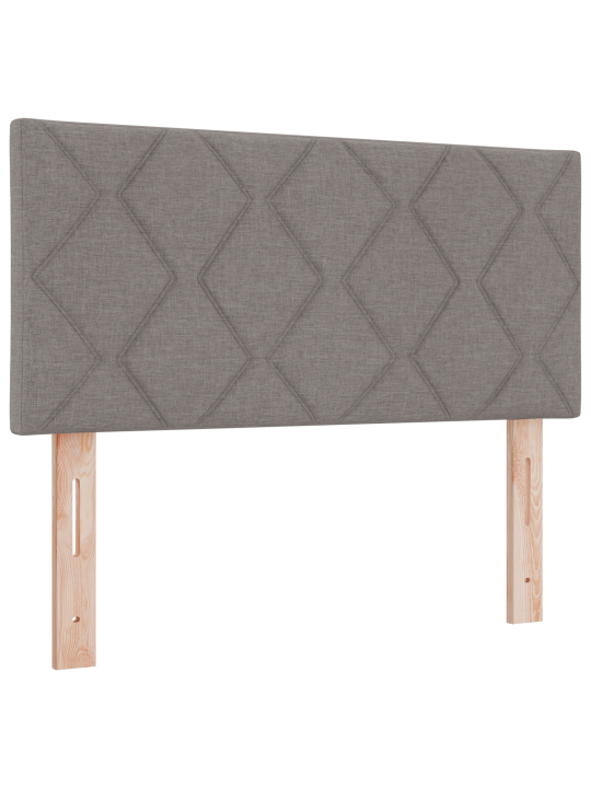 Laatikkosänky patjalla ja led-valolla taupe 90x190 cm kangasta