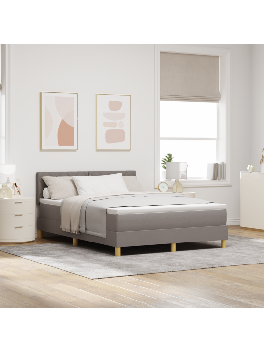 Box spring sänky patjalla & led taupe 160x200 cm kangas