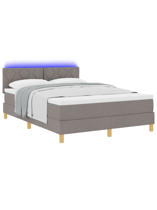 Box spring sänky patjalla & led taupe 160x200 cm kangas
