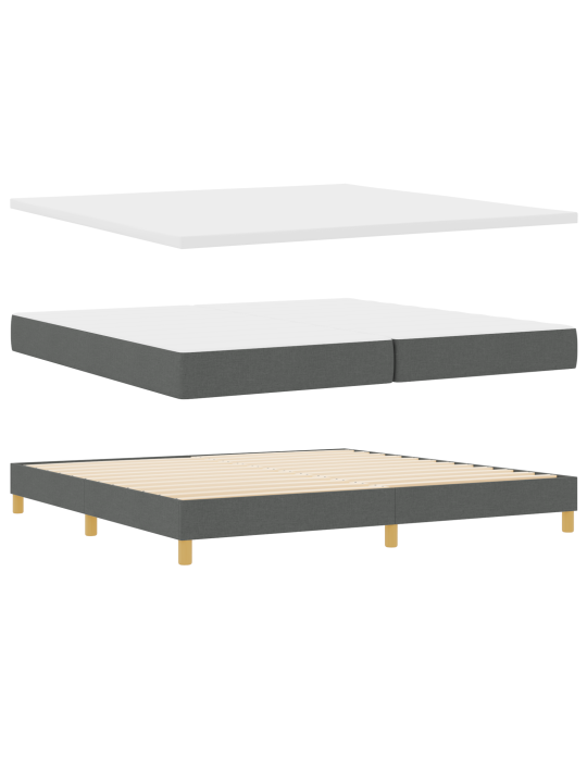 Box spring -sänky patjalla & led tummanharmaa 200x200 cm kangas