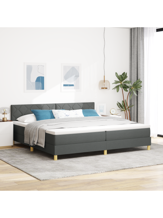 Box spring -sänky patjalla & led tummanharmaa 200x200 cm kangas
