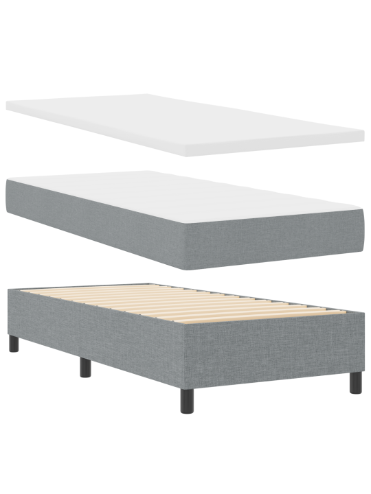 Box spring sänky patjalla & led harmaa 90x190 cm kangas