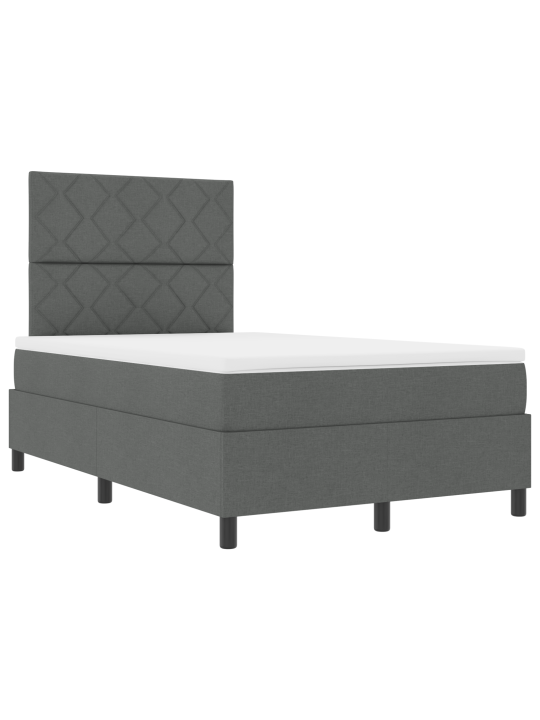 Boxspring sänky patjan & led:n kanssa tummanharmaa 120x190 cm kangas