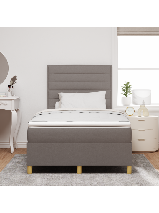 Box spring -sänky patjalla ja led-valolla taupe 120x200 cm kangas