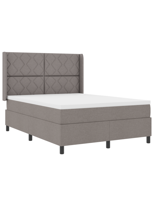Box spring -sänky patjalla ja led:llä taupe 160x200 cm kangas