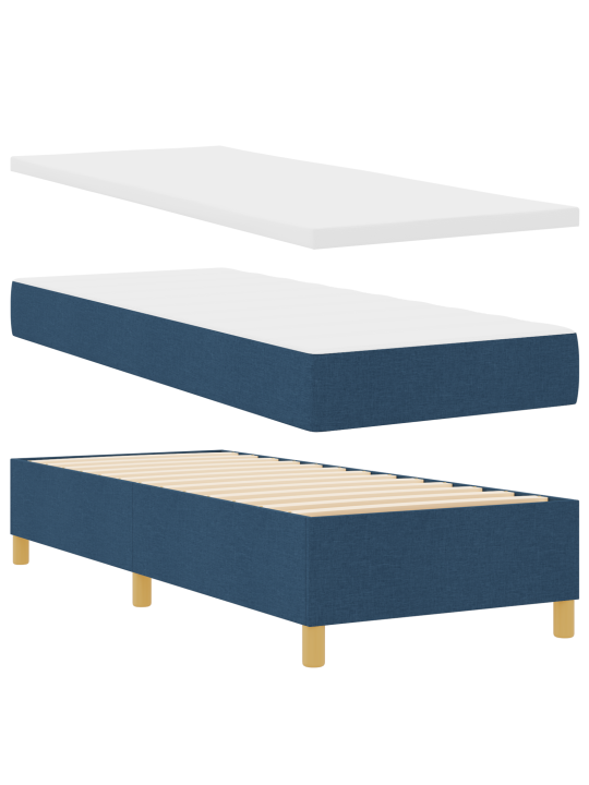 Box spring -sänky patjalla ja led sininen 80x200 cm kangas