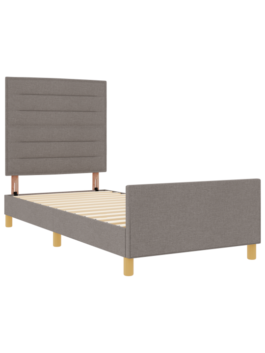 Sänkykehys taupe 100x200 cm kankaasta
