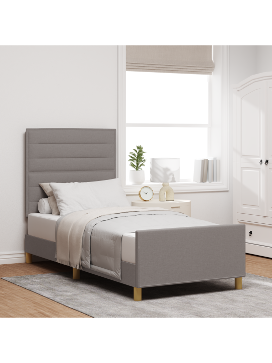 Sänkykehys taupe 100x200 cm kankaasta