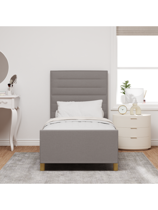 Sänkykehys taupe 100x200 cm kankaasta