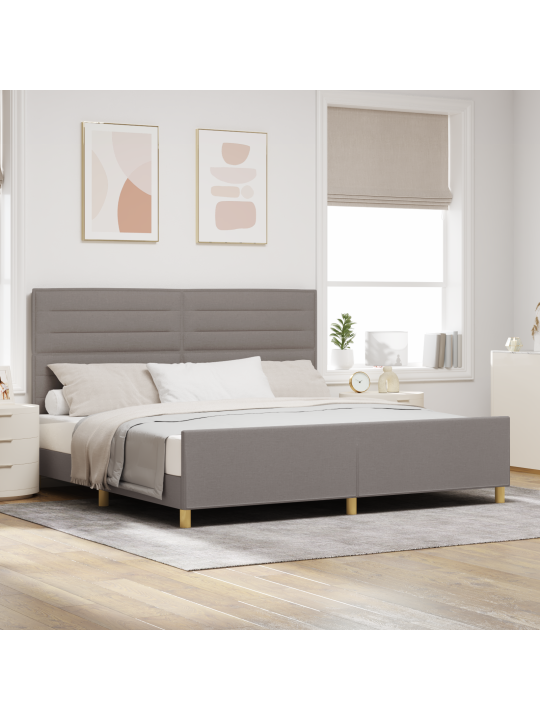 Sängynrunko taupe 200x200 cm kangas