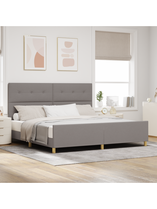 Taupe sänkyrunko 200x200 cm kangas