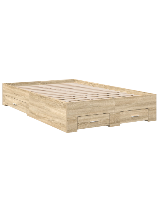 Sänky ilman patjaa laatikoilla kaksiosaisena engineered wood