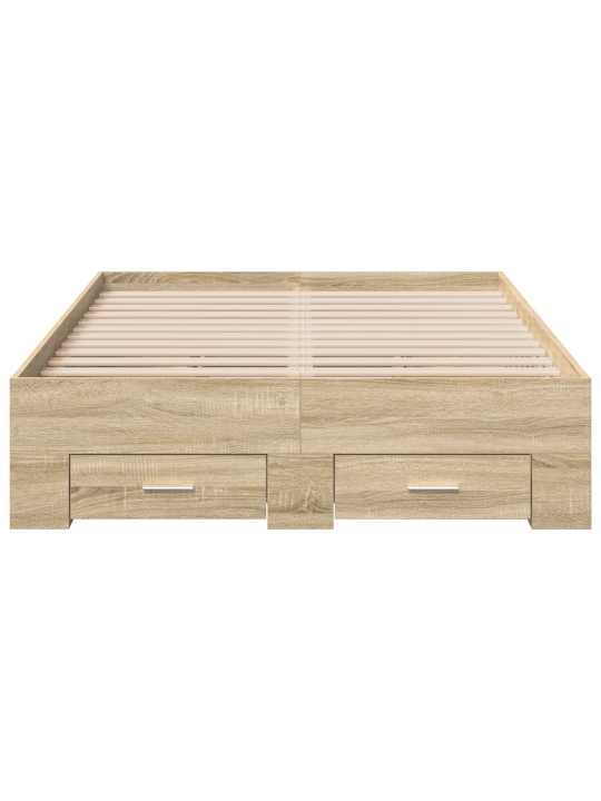 Sänky ilman patjaa laatikoilla kaksiosaisena engineered wood