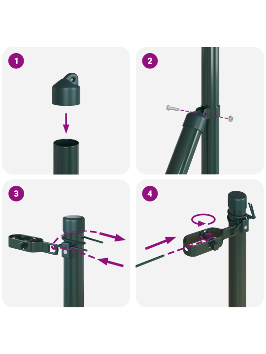 Aitapylväät 26 kpl vihreä ø32 mm 170 cm galvanoitu teräs