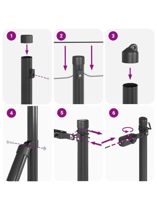 Aidatukipylväät 52 kpl harmaa ø32 mm 80 cm galvanoitua terästä