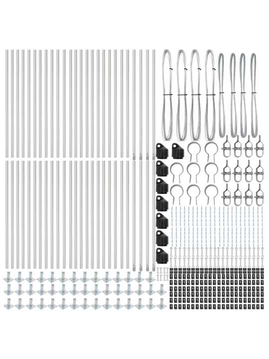 Aita postsit peruslevyillä 52 kpl ø32mm 70cm galvanoitu teräs