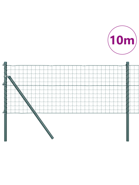 Euro aita 7 pylväällä 0.8x10 m galvanoitu teräs vihreä