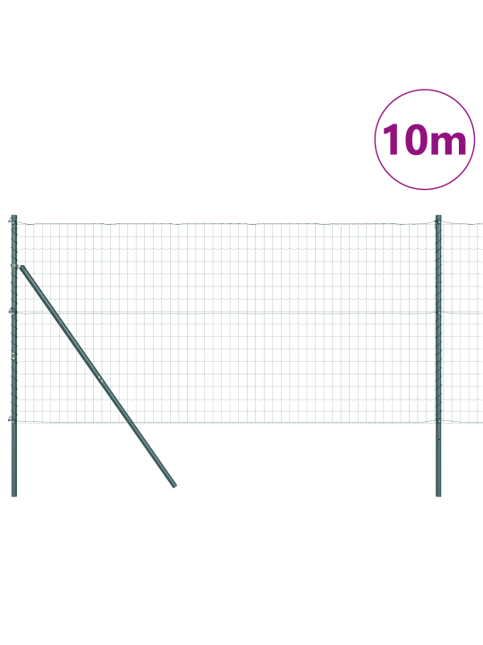 Euroaita 7 pylväillä 1.2x10 m galvanisoitu teräsvihreä