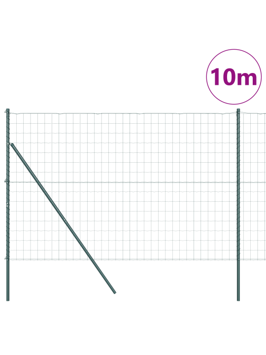 Euroaita 7 pylväällä 1,5x10 m galvanoitua terästä vihreä