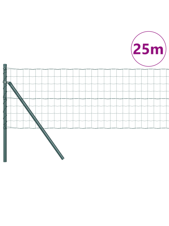Euro aita 13 tolpalla 0.4x25 m galvanoitu teräs vihreä