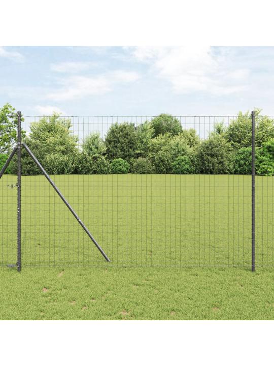 Euro aita 7 pylväällä 1.6x10 m galvanoitu teräs harmaa